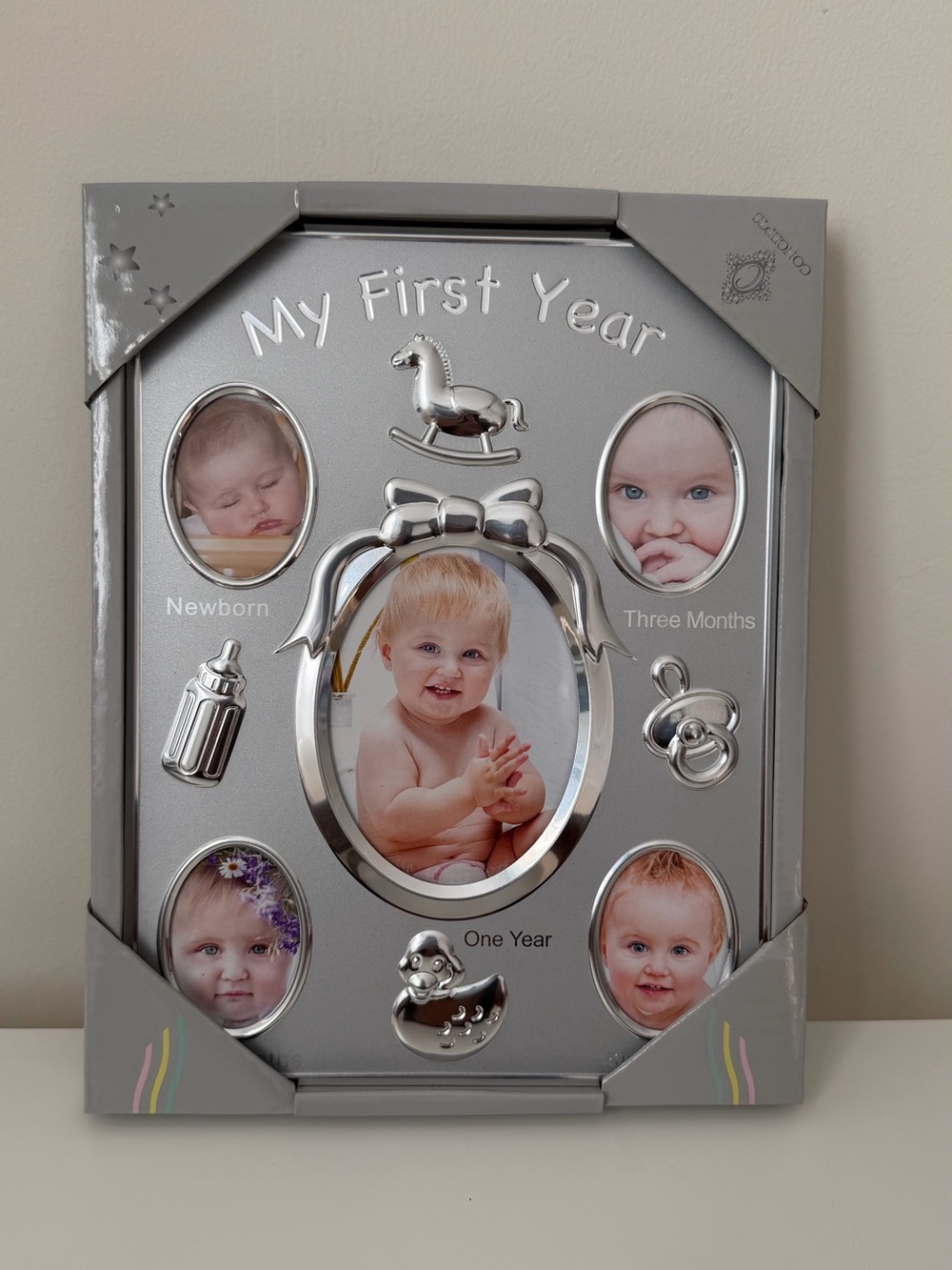 My First Year Silver Baby Photo Frame